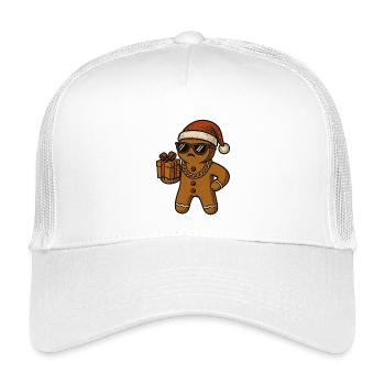 Gingerbread Santa with sunglasses Christmas - Kids’ Trucker Cap - white - Front