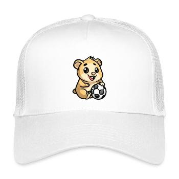 Hamster câlin avec ballon de foot - Casquette trucker enfant - blanc - Devant