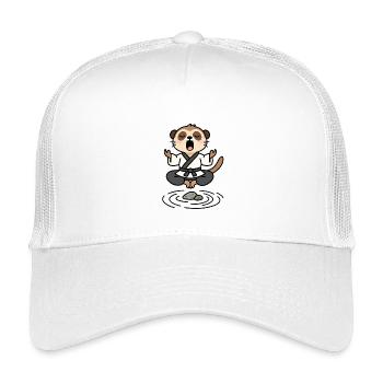 Erdmännchen in einem meditativen Zen-Kimono - Kinder Trucker-Cap - Weiß - Vorne