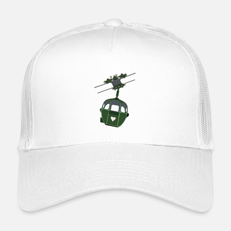 Grüne Seilbahn Herz Motiv - Kinder Trucker-Cap - Weiß