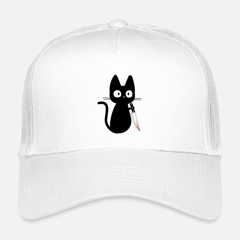 Idée cadeau pour l’humour du chat au couteau Casquette trucker enfant