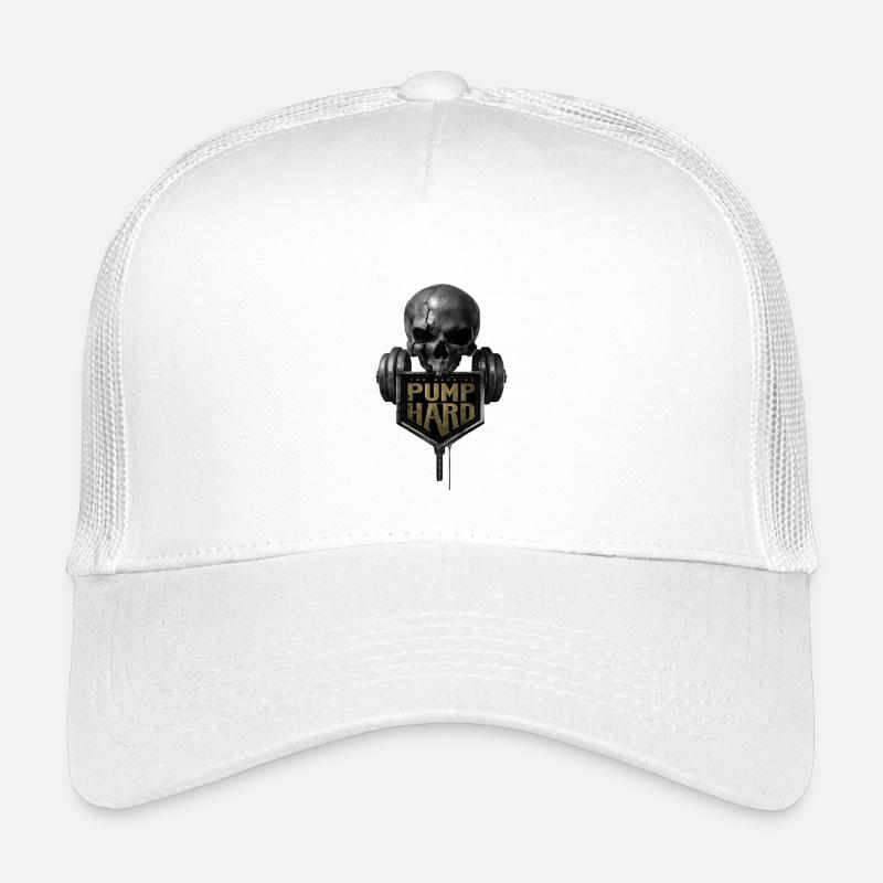 Schädel mit Hantel: Pump Hard Kinder Trucker-Cap