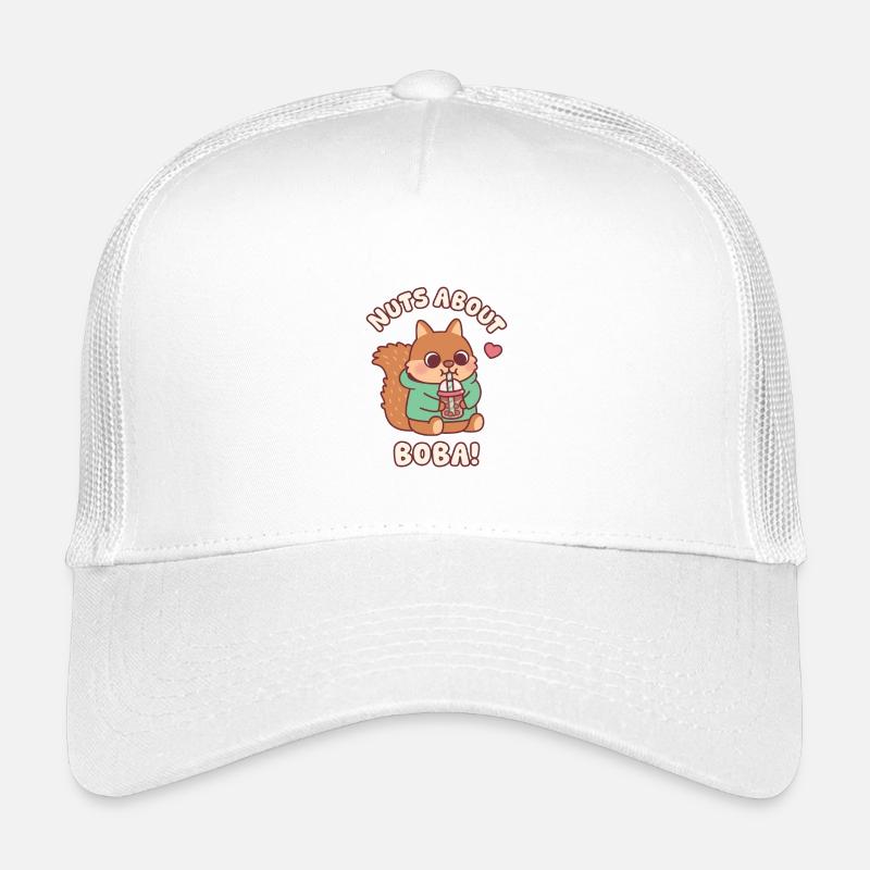 Süßes Eichhörnchen liebt Boba Tea Nuts Über Boba Lustig Kinder Trucker-Cap
