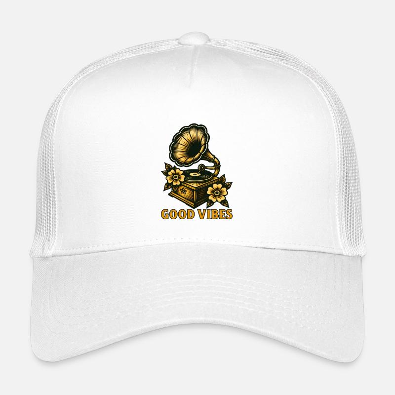 Vintage-Grammophon - Kinder Trucker-Cap - Weiß