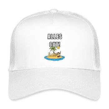 Alles gut – Ironisches Inselmotiv - Kinder Trucker-Cap - Weiß - Vorne