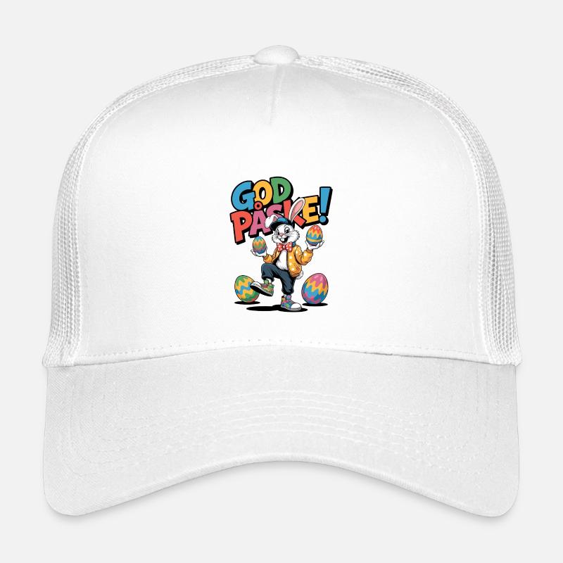 Lapin de Pâques avec des œufs colorés Casquette trucker enfant