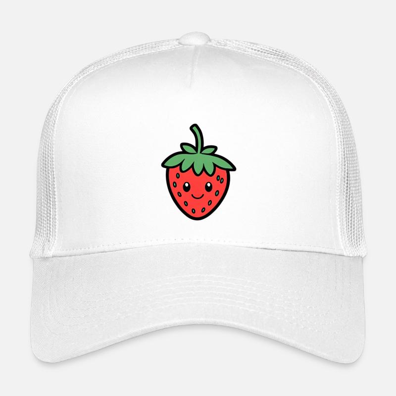 Kawaii Erdbeer Lächeln Design Kinder Trucker-Cap