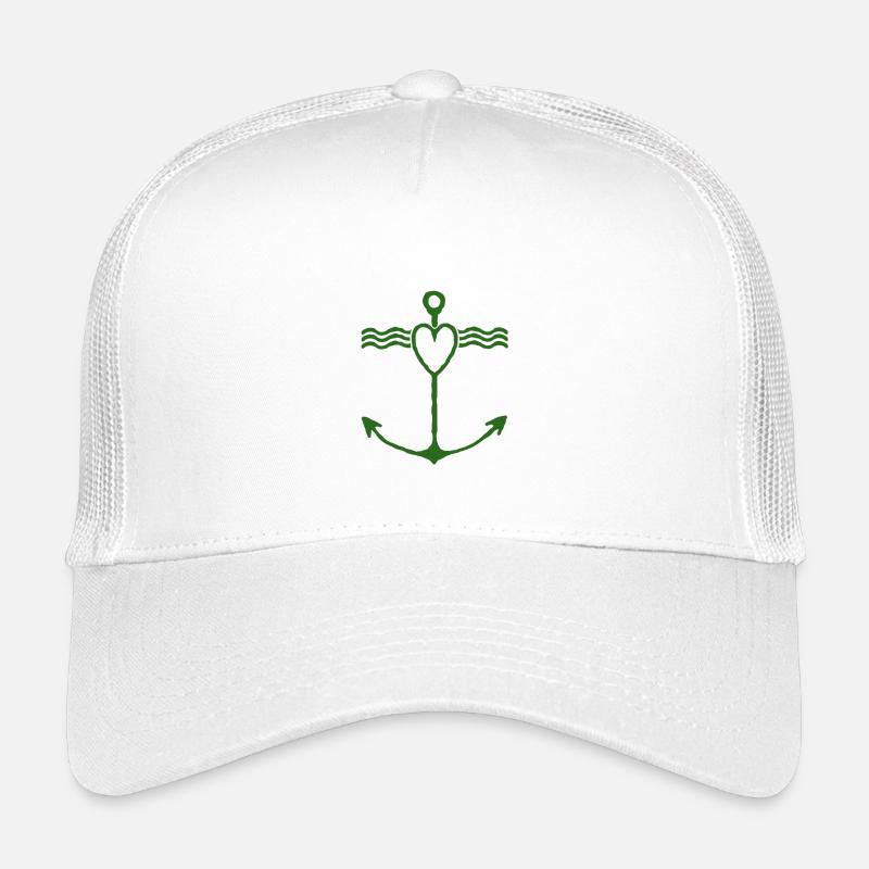 Heart anchor with wavy lines Kids’ Trucker Cap