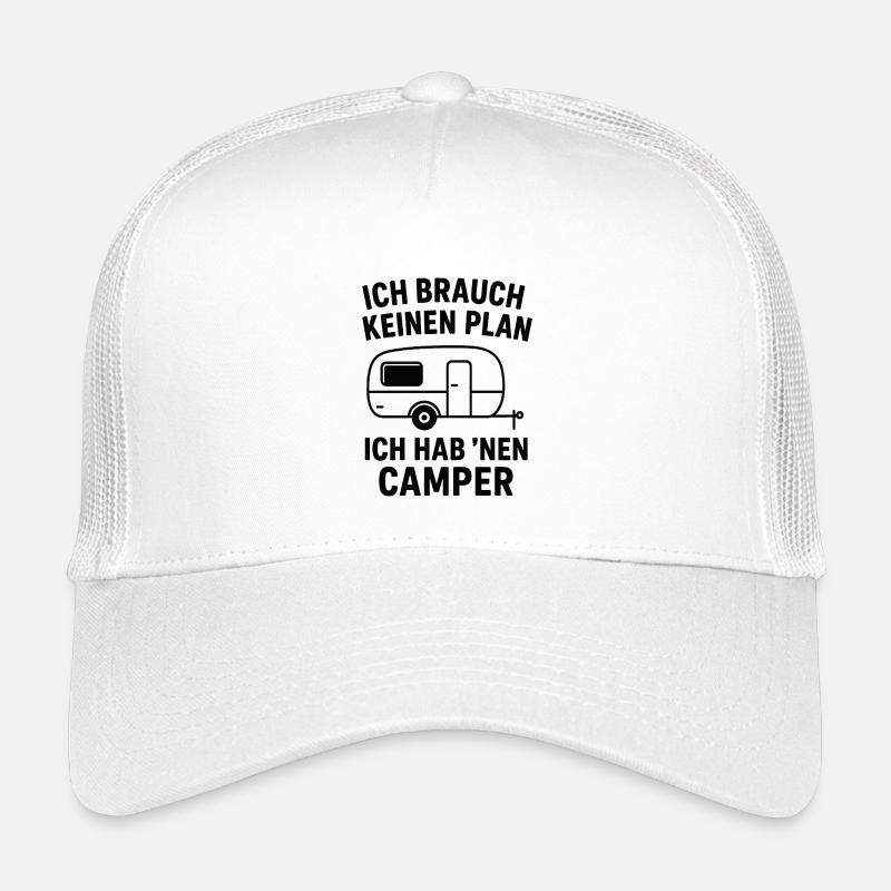 Ich brauch keinen Plan – Camper Spruch - Kinder Trucker-Cap - Weiß