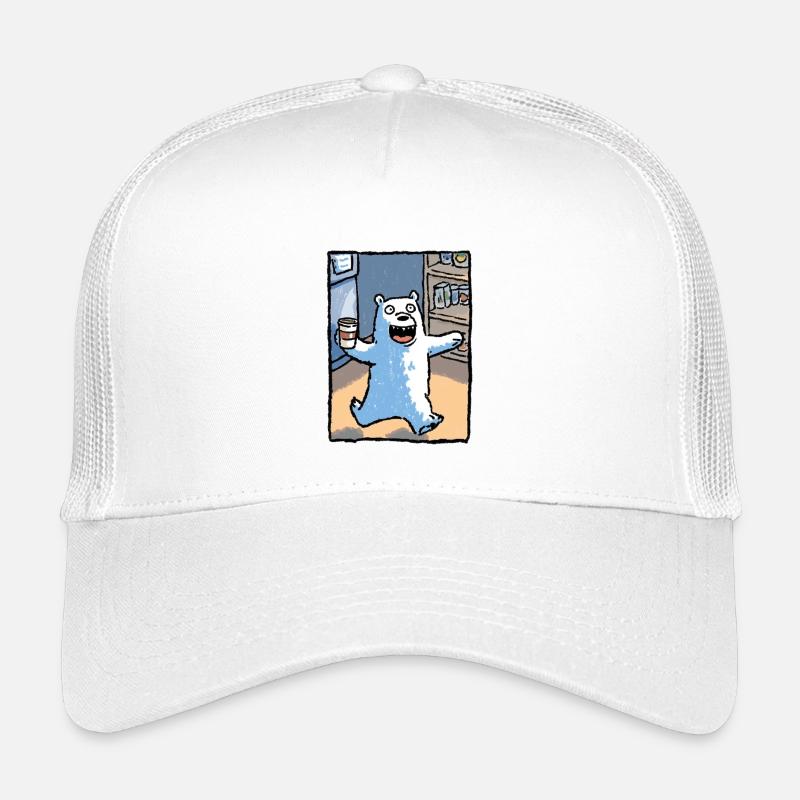 Kaffeebär im Laden - Kinder Trucker-Cap - Weiß