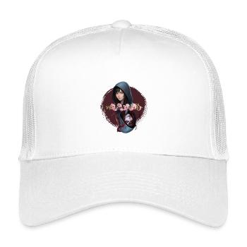 Hooded Noir Flower Rose - Kids’ Trucker Cap - white - Front