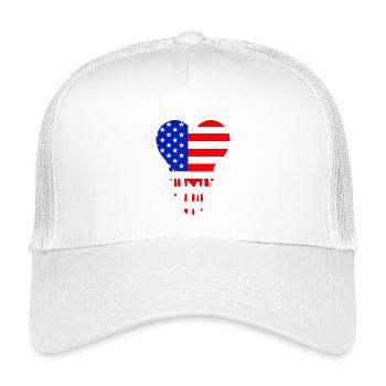 Red Blue American Flag Heart - Kids’ Trucker Cap - white - Front