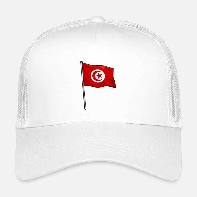 Drapeau tunisien en contraste rouge et blanc Casquette trucker enfant