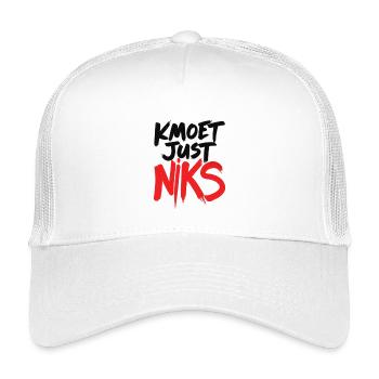Kmoet Just Niks Lettrage Rouge Noir - Casquette trucker enfant - blanc - Devant