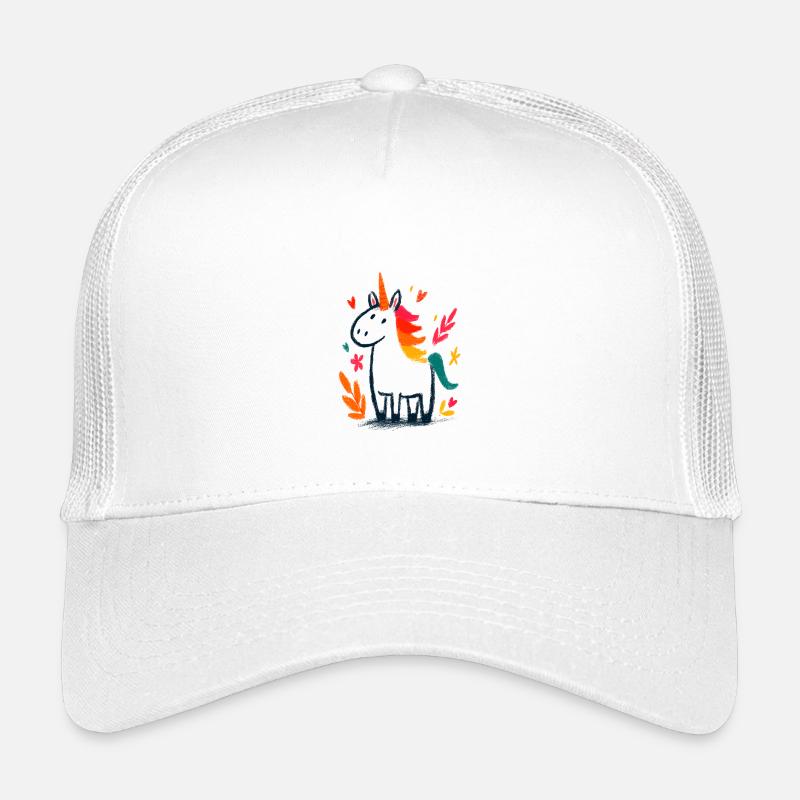 Pastel unicorn with rainbow mane Kids’ Trucker Cap