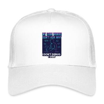 My Code Works Don't Ask Why – Funny Programming - Kids’ Trucker Cap - white - Front