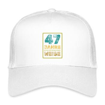 Weisheit 47 - Kinder Trucker-Cap - Weiß - Vorne