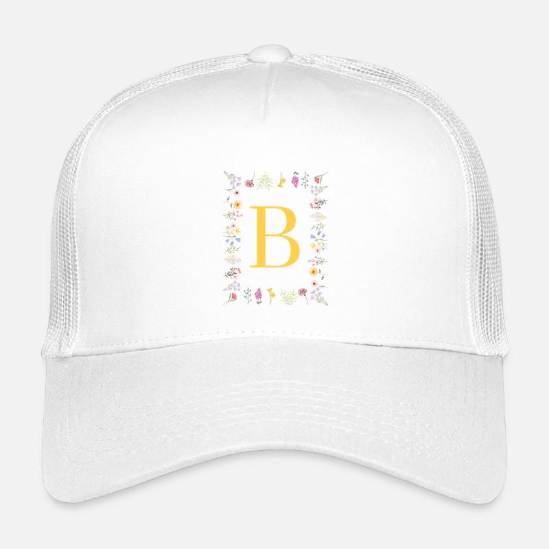 Initiales florales « B », monogramme de lettres Casquette trucker enfant
