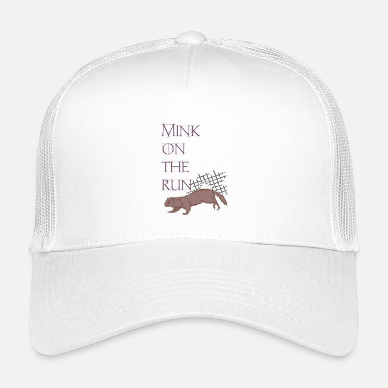 Mink on the run - Kinder Trucker-Cap - Weiß