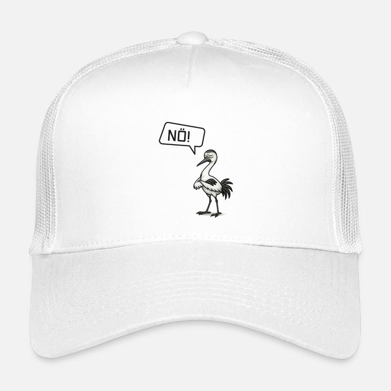 NÖ! Storch – Sturheit mit Federn Design - Kinder Trucker-Cap - Weiß