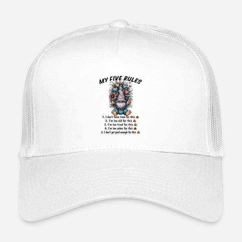Mon humour drôle de gnome des cinq règles Casquette trucker enfant