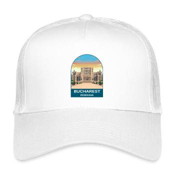 Bukarest Rumänien Vintage-Reiseplakat - Kinder Trucker-Cap - Weiß - Vorne