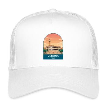 Verona Italien Vintage-Reiseplakat-Kunst - Kinder Trucker-Cap - Weiß - Vorne