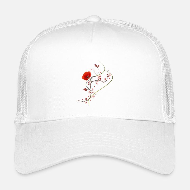Ikebana Collage with Poppy Zen Style Kids’ Trucker Cap