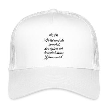 Grammatik heimlich korrigieren - Kinder Trucker-Cap - Weiß - Vorne