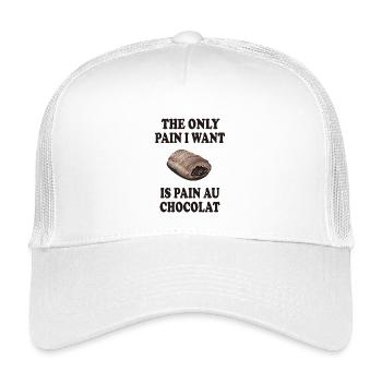 The Only Pain I Want Is Pain Au Chocolat - Kinder Trucker-Cap - Weiß - Vorne