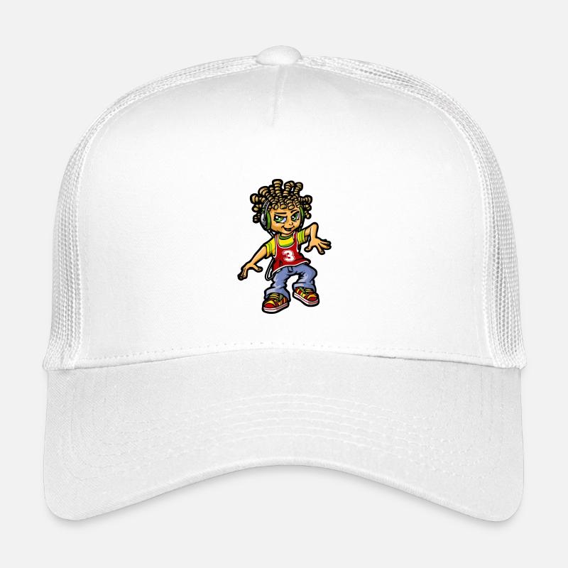bboy und Dreads - Kinder Trucker-Cap - Weiß