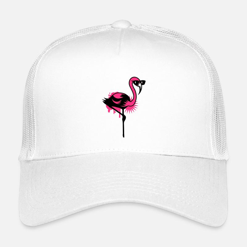 Flamingo mit Sonnenbrille - Kinder Trucker-Cap - Weiß