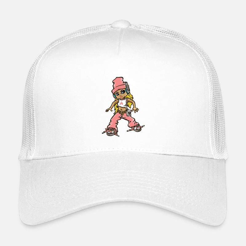 Hip Hop Mädchen in rosa - Kinder Trucker-Cap - Weiß