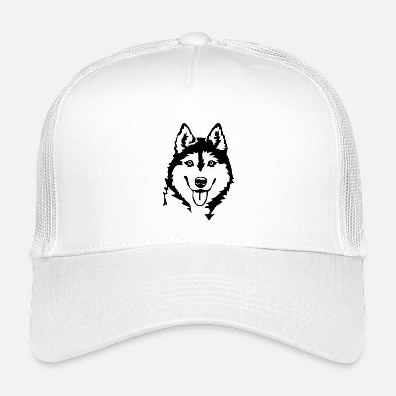 Husky Kopf - Kinder Trucker-Cap - Weiß