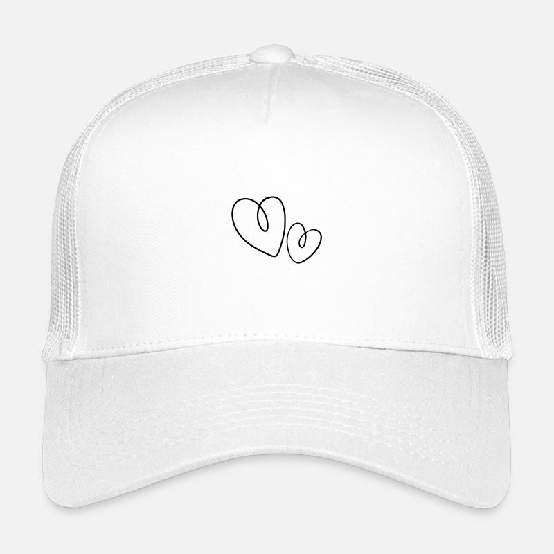 Double Hearts Line Art – Motif d’amour simple Casquette trucker enfant