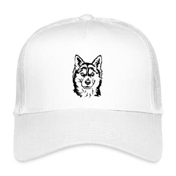 Tête de husky - Casquette trucker enfant - blanc - Devant