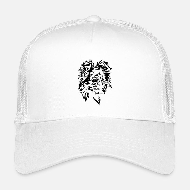 Sheltie Kopf - Kinder Trucker-Cap - Weiß
