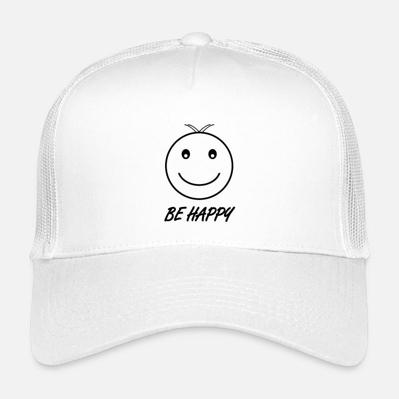 BE HAPPY schwarz Kinder Trucker-Cap