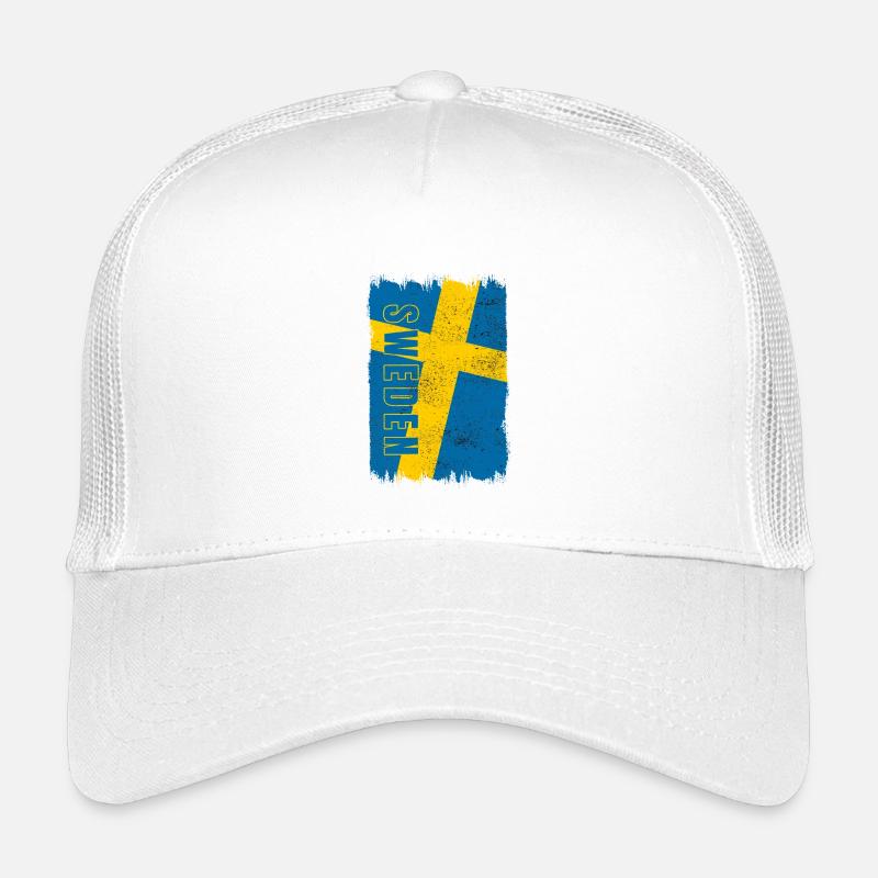 Schweden Flagge - Kinder Trucker-Cap - Weiß