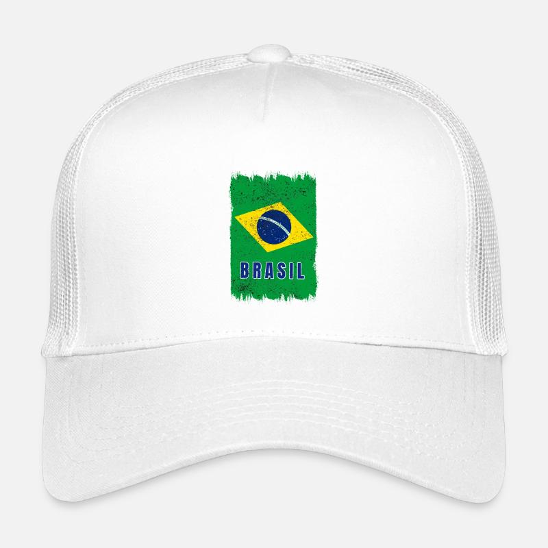 Brasilien Flagge - Kinder Trucker-Cap - Weiß