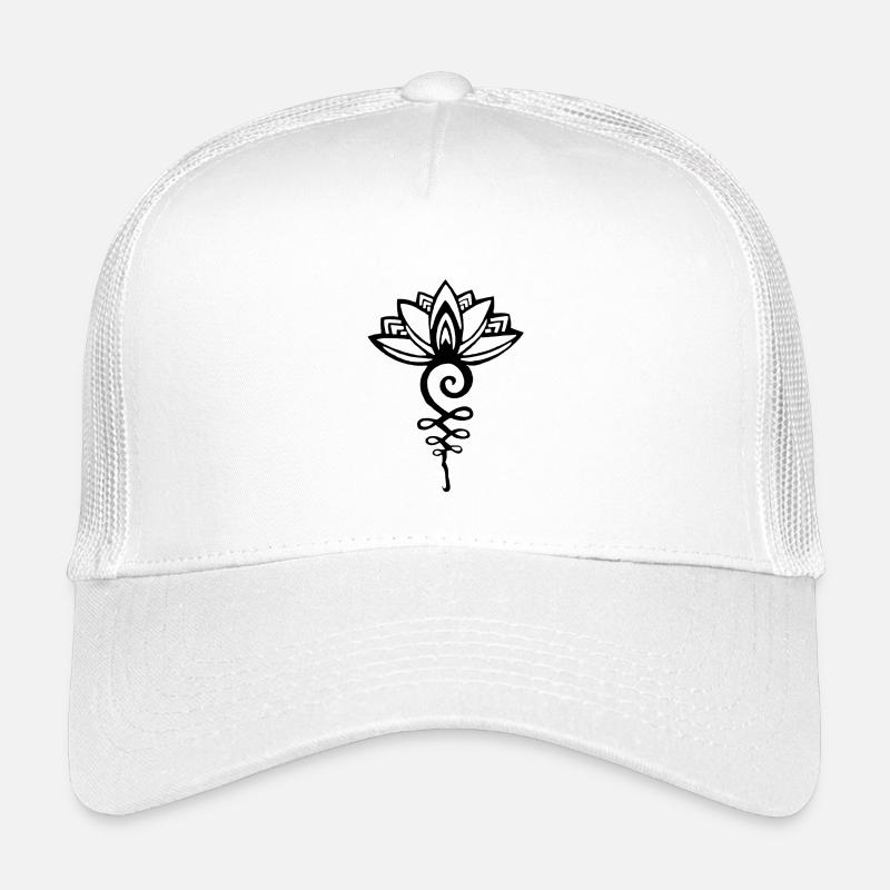 Ewiger schwarzer Lotus - Kinder Trucker-Cap - Weiß