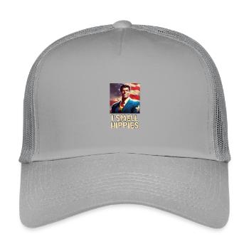 Retro Patriot Held Porträt - Kinder Trucker-Cap - Hellgrau - Vorne