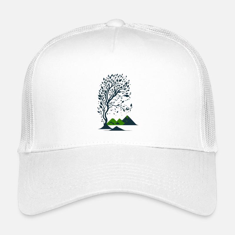 Arbre et montagnes minimaliste Casquette trucker enfant