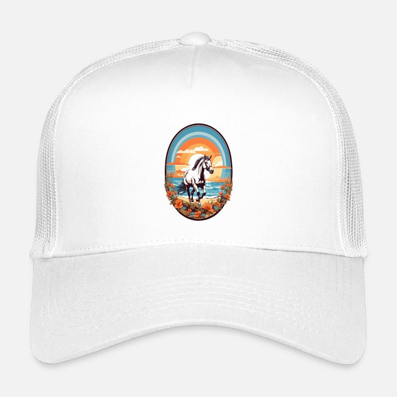 Cheval sur la plage Casquette trucker enfant
