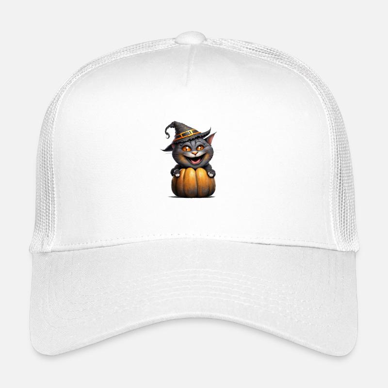Halloween Cat - Kids’ Trucker Cap - white