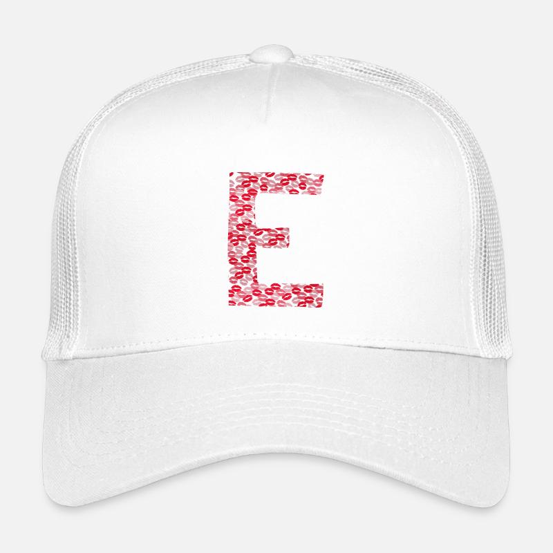 Buchstabe E - T-Shirt-Küsse - Kinder Trucker-Cap - Weiß