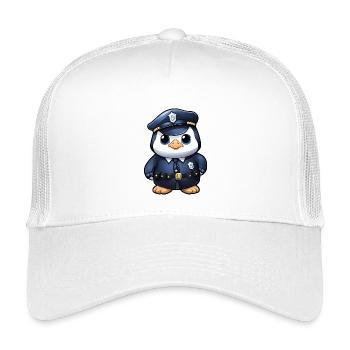 Police des pingouins - Casquette trucker enfant - blanc - Devant