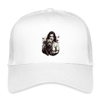 Vampire avec chien - Casquette trucker enfant - blanc - Devant