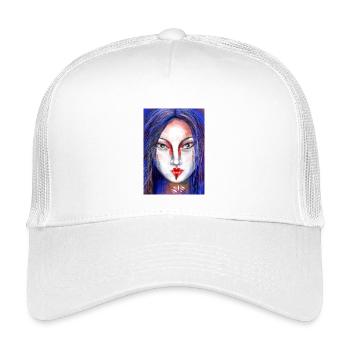 Farbkontrollierte Masken berührte Kunst - Kinder Trucker-Cap - Weiß - Vorne