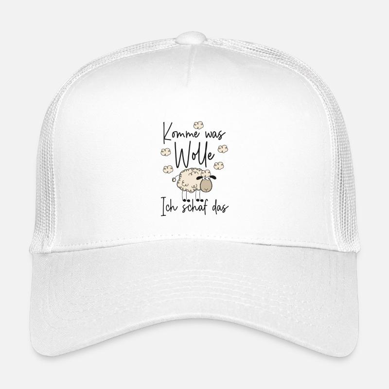 Komme was Wolle Ich schaf das - Motivation Schafe - Kinder Trucker-Cap - Weiß